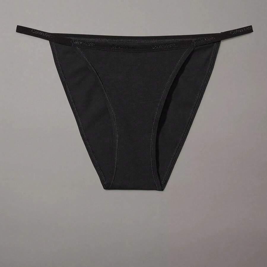 Calvin Klein Ideal Cotton String Bikini QD5170 - 黑色 - 查看 1