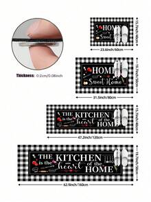 1/2 Pieces Sweet Home Kitchen Carpet, Kitchen Is The Heart Of Home, Kitchen Floor Mat, Non-Slip Absorbent Washable Corridor Carpet, Farmhouse Style Kitchen Bar Mat. - Multicolor - View 7