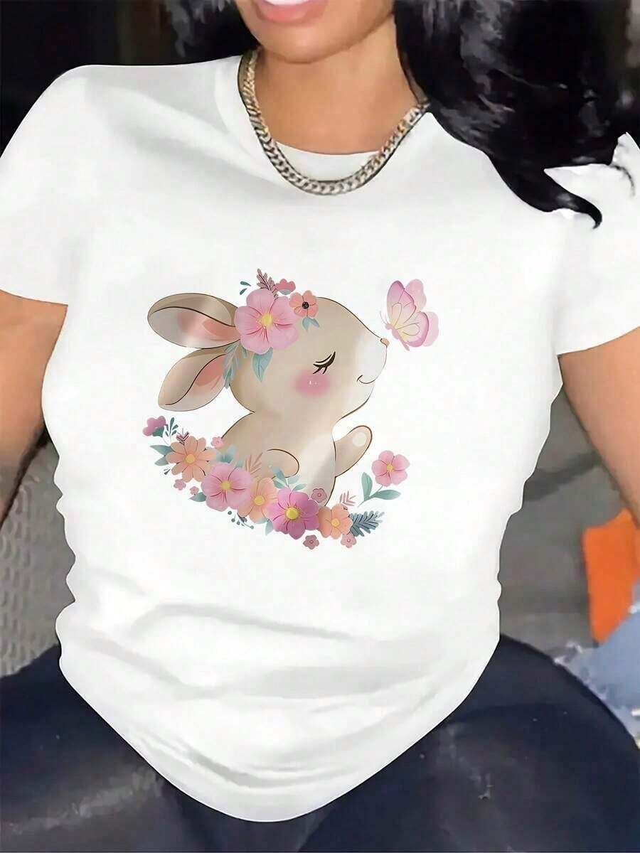 100% Cotton T-Shirt, Lightweight And Durable, With Dolphin Print, Ideal For Casual Occasions, Trips To The Beach Or Daily Outings, With A Colorful Design Of Sea Creatures And A Comfortable Fit For Adults. - 白色 - 查看 1