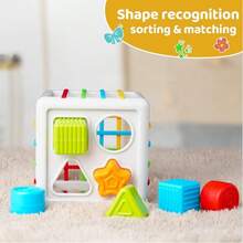 8pcs Montessori Multi-Sensory Shape Toys & Cube Storage Box, Shape Matching Baby Toys For Girls & Boys Birthday Gift, Toddler Development Learning Toys, Learning & Fine Motor Skills Training - Multicolor - View 4