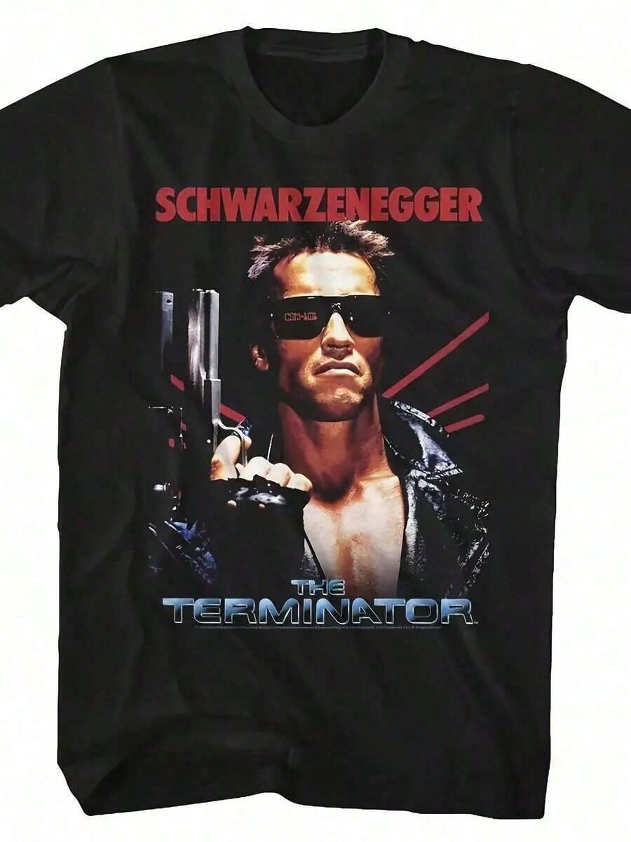 Camiseta Gráfica Dirty Harry para Hombre - Estilo Urbano Negro con Estampado en V Atrevido y Diseño de Revólver, Casual, Manga Corta, Cuello Redondo, Estilo Vintage Urbano, Unisex, Holgada, de Algodón, Manga Corta, Cuello Redondo, blusas para mujer. blusas.blusas casuales para dama.Impresión de osos cariñosos.Camiseta estampada Impresión de osos cariñosos. - Negro 6 - Ver 1