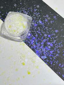 1 Botella de Polvo de Brillo Holográfico Colorido Mixto 3D, Lentejuelas, Decoraciones de Arte de Uñas, Accesorios de Joyería de Uñas DIY Coreanos - Multicolor - Ver 46