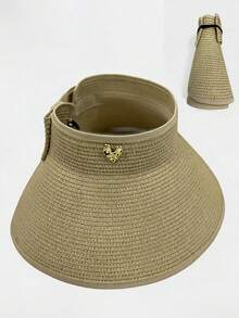 Mũ rơm gấp gọn, mũ rộng vành che nắng với nơ trang trí dễ thương, mũ polyester đa năng phong cách bohemian thanh lịch dành cho hoạt động ngoài trời, đi biển, mùa xuân/hè, kỳ nghỉ, du lịch. - Mũ rơm - Xem 28