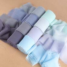 8 piezas de cintas de seda con borde deshilachado del mismo color, 40M de cintas de regalo multicolor, lazos DIY - Ver 8