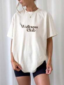Minimalist Wellness Club T-Shirt, Relaxed Unisex Cotton T-Shirt For Self-Care, In My Era Of Wellness, Meditation, Yoga, Motivational Wellness Clothing - 白色 - 查看 1
