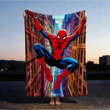 1pc S-Pider-Man Print Blanket,Retro Cartoon Style Throw Blanket,Cartoon Character Printed Blanket,All-Season Universal Nap Blanket,Character Home Decor Blanket,Modern Fashion Gift Suitable For Home Bedroom Bed Sofa Office Lunch Break Cover Picnic Blanket - Nhiều màu - Xem 2