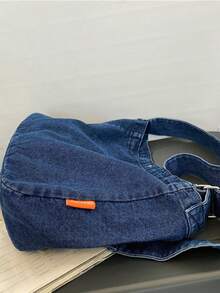 Túi đeo vai denim đa năng | Túi xách Hobo màu xanh nhạt với dây đeo điều chỉnh được | Dung tích lớn | Du lịch/Công sở/Cuối tuần - Nhiều màu - Xem 7
