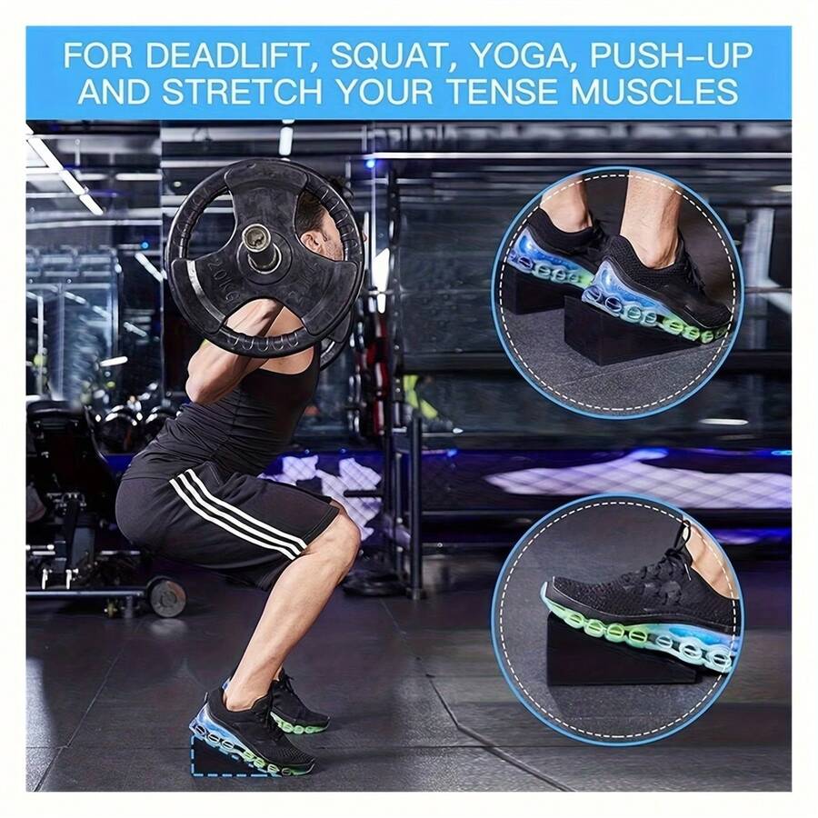 2pcs Yoga Wedge Blocks - Ideal For Yoga, Strength Training, Leg Rehabilitation, Deep Stretching - Squat Assist Triangular Wedges - Two Yoga Bricks For Deep Squat Leg Lifts | EVA Angled Blocks For Fitness Weight Training, Leg Raises