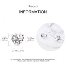 Vectoflux 1件母親節家庭風 S925 純銀低過敏母女愛心珠，適用於原創手鍊，女性 DIY 珠寶手工製作，生日禮物 - KJC688 - 查看 4