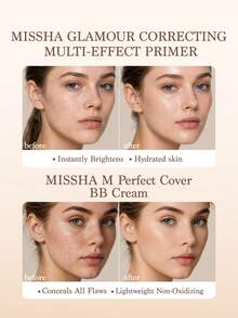 Missha BB Cream & Radiance Primer With Full Coverage, Anti-Aging SPF42 - MISSHA M Perfect Cover, 50ml-Long Lasting Full Coverage, Hydrating, Flawless Skin Makeup, CC Cream, Face Whitening Cream Hydrate Holiday Essential Rose Girl Best Color Charm Vibe, Christmas Gifts For Women, Fancy Fashion Women Brand Makeup Back To School, Wedding Dress For Bride, Summer, Valentines, Vacation, Valentine's Day - No.21 Light Beige & White makeup primer - 查看 5