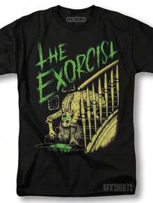 Premium Unisex Casual T-Shirts With Vintage Graphic Design From Classic Halloween Horror Movie - Exorcist T-Shirt (3) - 黑色 - 查看 6