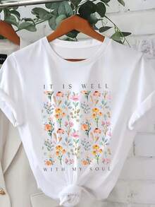Women's San Francisco Print T-Shirt, Casual Short Sleeve Top For Women, Comfortable Fit, Matching Sister Sets, Outdoor Travel Essential, Women's T-Shirt, Spring/Summer T-Shirt. - 白色 - 查看 1