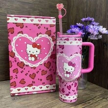 SANRIO 40 Oz Tumbler Stainless Steel Coffee Mug Cup Insulated Portable Vacuum Travel Tumbler With Handle Lid Straw Water Bottle Stanleyss - Multicolor - View 19