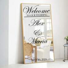 Customized Mirror Sticker Wedding Decor - Wedding Signage Decor DIY Wedding Stickers - Mirror Sticker "Welcome To The Wedding" - Customized Mirror Letter Sticker Decal - Just Married - Wedding Marriage Decor/Modern Wedding Welcome Sign/Personalized Newlyweds Name And Date/Mirror Sticker - Bridal Shower - Multicolor - View 6
