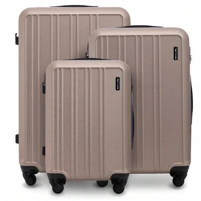 Set di 3 valigie o valigie da scegliere tra 14", 16", 18", 20", 24", 28" | ABS+ | Cerniera | Rigida | Set di 3 valigie | Serratura combinata, manico telescopico, ruote a 360°, di alta qualità | Borsa cosmetica, valigia da stiva, valigia da cabina, colori nero, rosa, champagne, blu navy
