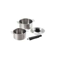 TOKEN丸山技研 創燕 SOUEN ハンドル着脱式 鍋２点セット 14･16cm 1.2L 1.6L 専用ハンドル1個 兼用蓋1個 SE-26 IH対応 ガスコンロ対応 ステンレス 日本製 燕三条GT - チェックする 2