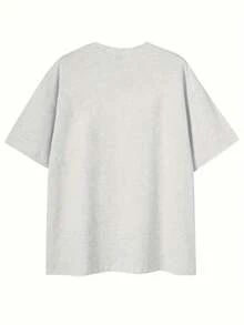 Camiseta de manga corta de algodón puro para mujer - fácil de lavar y mantener para uso diario. - Gris blanco - Ver 3