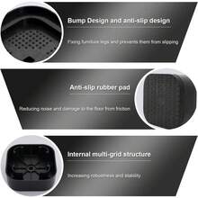 4 Black Square Furniture Risers, Raise 8cm, Black - 1 - View 9