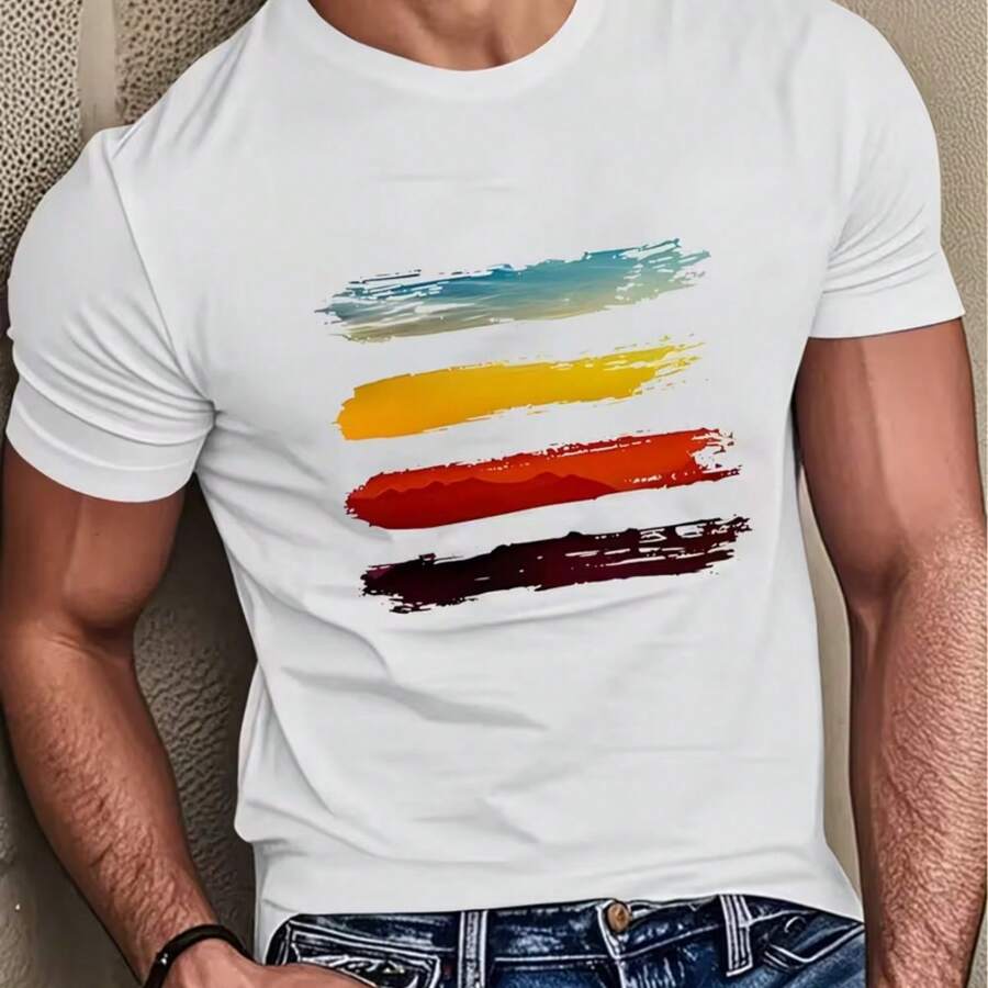 Printed T-Shirt For Men And Women - White - View 1