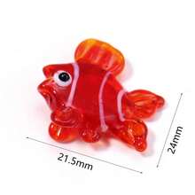 1个琉璃3D海洋动物吊坠，逼真可爱彩色青蛙、章鱼、虾形挂件，适合DIY耳环、项链、手链、手机链、包包挂饰、珠宝制作配件 - 彩色 - 查看 4