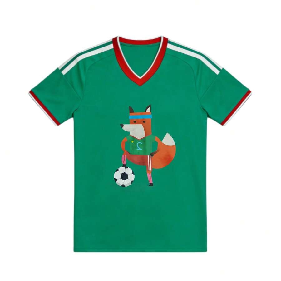 Camiseta de fútbol Zorro jugando con una pelota de fútbol - Multicolor - Ver 1