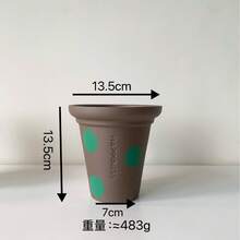 復古波點紅陶花盆，透氣性佳，適合室內、戶外居家與庭院裝飾 - A - 查看 3