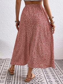 Falda Larga Floral AJSSVF, Estilo Casual para Vacaciones - Multicolor - Ver 5