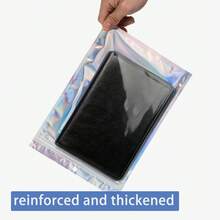 XZV 98个2英寸至12英寸彩色塑料可重复密封铝箔袋，全息袋，塑料可重复密封袋，可重复使用的珠宝零售袋，用于存放珠宝、小企业、礼品包装、圣诞节用品，可重复密封拉链袋，全息银色和金色拉链礼品袋，非常适合小型企业，可用于存放化妆刷、钢笔、口红和珠宝，也适合返校季和情人节，0.11厘米厚双层设计。 - 彩色 - 查看 11