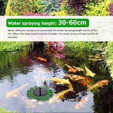 Solar Powered Floating Lotus Leaf Fountain, Outdoor Water Pump, Suitable For Bird Bath And Pond, Comes With Interchangeable Nozzles, Automatically Sprays Water In Sunlight, Suitable For Garden Decor, Bird Bath, Garden, Pond, Fish Tank, Aquarium, Swimming Pool And Outdoor Standalone Floating Solar Fountain Water Pump. Waterproof. - Multicolor - View 8