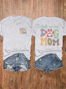 Camiseta de manga corta para mujer, la más vendida del verano, con estampado moderno - básica y versátil. - Blanco - Ver 10