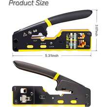 RJ45 压线钳（8针/6针）RJ45压线钳/剪线钳/剥线钳，适用于RJ11/RJ12剪线，CAT5/CAT6/CAT7以太网线压线钳，电工工具，8针/6针 - 便攜網線鉗 - 查看 2