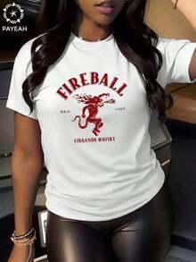 Último modelo de 2026, camisetas de la marca Star para hombre y mujer. Payeah 1 pieza, camiseta de manga corta 100% algodón para mujer con estampado digital vintage de bola de fuego, 220g. 2026  mujer  women   mujer  mujer  camiseta   hombre   top camisetas mujer manga corta. - Blanco - Ver 1