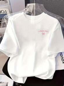 New 180g Short-Sleeved T-Shirt, 100% Cotton, With Front And Back Prints - High School Graduates 2026, Graduation Season - Fashionable Printed T-Shirt For Women, Spring/Summer,  Item, Versatile And Casual - Suitable For Layering In Spring And Autumn Or As A Standalone Garment In Summer, Unisex. - 白色 - 查看 3
