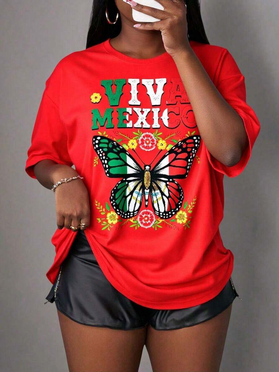 Simple And Versatile Design. Features A Butterfly Print In A Green, Red, And White Color Scheme. Suitable For Casual Wear, Sports, Office, And Home. Made Of Pure Cotton. - 紅色 - 查看 1