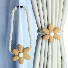 Curtain Clips, No-Drill Curtain Tiebacks, Modern Window Tie-Backs For Living Room, Bedroom And Home Decor - Beige - View 6