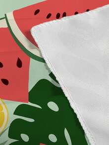 1pc Summer Watermelon Print Tablecloth, Modern Polyester Rectangular/Round Waterproof Tablecloth, Digital Printing Suitable For Living Room, Outdoor Dining Table, Small Round Table - Multicolor - View 3