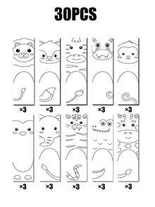 30pcs Set, These Ed Al-Adha Bookmarks Feature Delicate Black And White Line Art Designs, Providing Creative DIY Coloring Opportunities. Perfectly Decorate Book Pages, Infusing Your Reading Materials With Vibrant Colors - Multicolor - View 12
