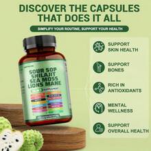Miriyalyad 24 In 1 Soursop Shilajit Sea Moss Lions Mane Supplement, Immune & Energy Support, 120 Capsules - 1PCS - View 6