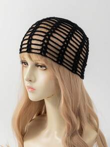 1 chiếc mũ len móc thủ công nhẹ, thời trang mùa xuân/thu dành cho nữ, phù hợp với phong cách boho hàng ngày. - B - Xem 18