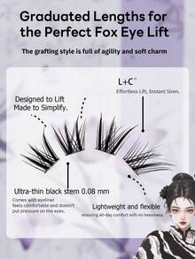 No Glue Needed – 64PCS Self-Adhesive Foxy Eye Cluster Lashes, CC Curl Elongated Style, Lightweight & Reusable, Creates A Seductive Eye Look. - View 2