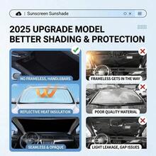 1PC Foldable Car Windshield Sun Shade – Blocks 99% UV Rays & Keeps Vehicle Cool – Heat-Insulating Interior Protector, Universal Car Sun Visor For High Summer Temperatures - A - View 5