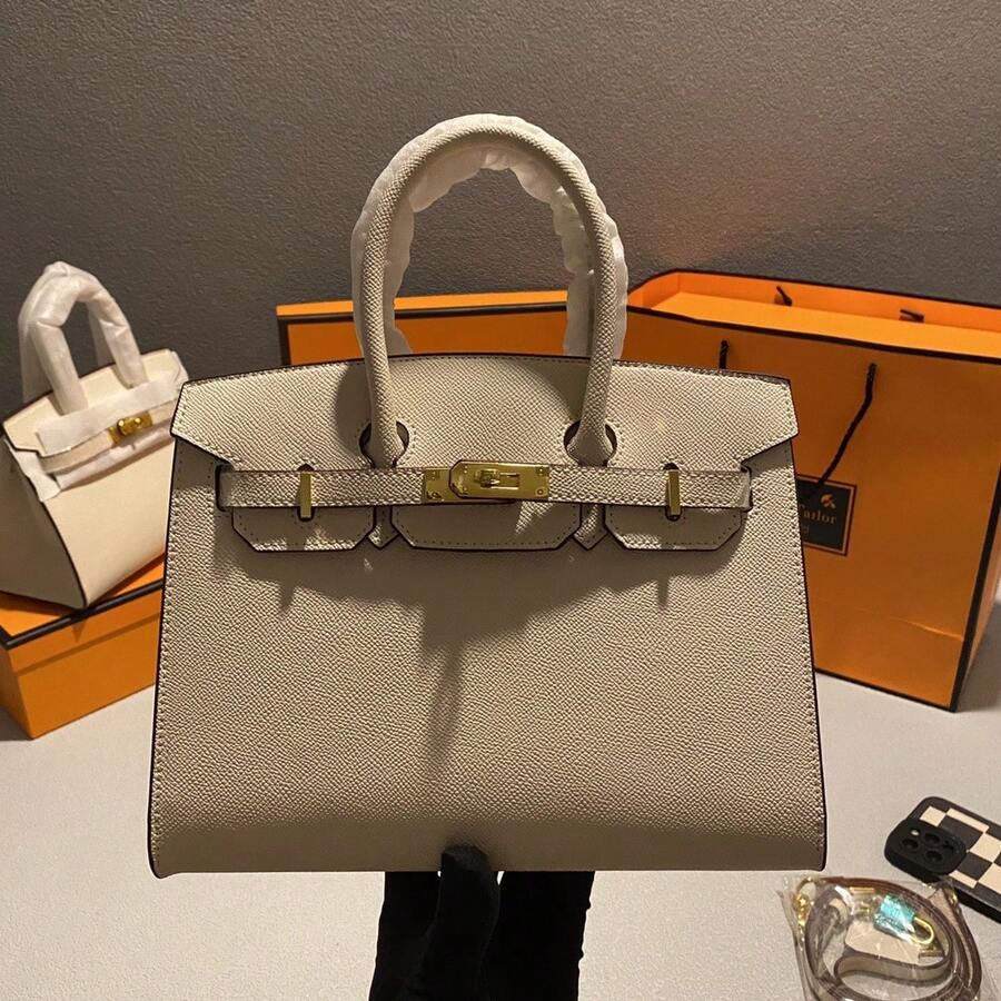 Palm Pattern Platinum Bag, High-End Ladies Handbag, Fashion Commuter Tote Bag, Female Wholesale - White (gift Box/gift Bag) - View 1