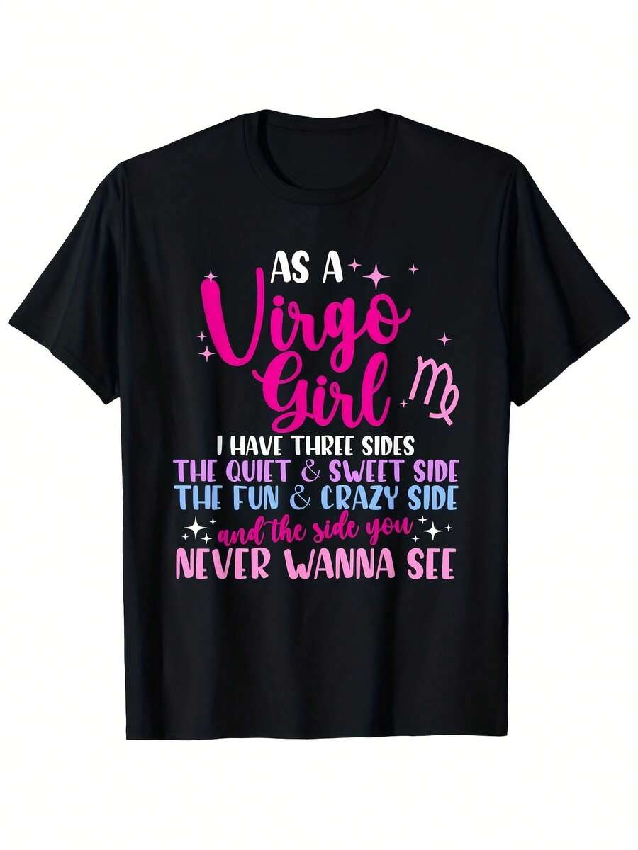 As A Virgo, I Have Three Features - Zodiac T-Shirt - 黑色 - 查看 1