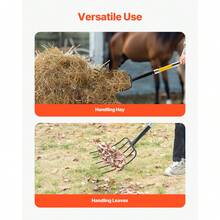 Garden Fork, 5-Tine Gardening Pitchfork With Fiberglass Handle, 57 In Heavy Duty Digging Fork With Y Grip, Forged Steel Spading Fork For Hay Potato Composting Transplanting Aeration - Hay Fork, 5 Tines, Steel, Fiberglass Handle, 1 Pc - 查看 6