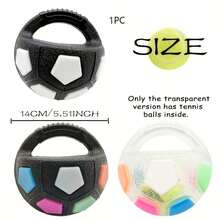 1pc/2pcs Soccer Ball Pet Vocal Toy, Durable TPR Material, 5.51inch Dog Toy With Carrying Handle, Suitable For Throwing And Dribbling, Interactive Pet Toy, Sturdy And Durable, Suitable For All Sizes Of Dogs - Multicolor - View 13