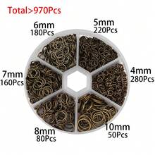 【600个不锈钢开口连接环 - 用于DIY珠宝制作、项链、手链、小型企业用品的开口连接环 - 易于使用、用途广泛且经久耐用】 - 彩色 - 查看 10