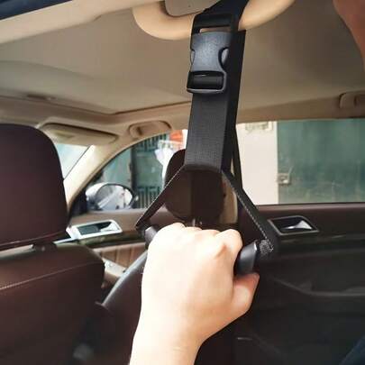 1件装重型汽车门把手辅助带，带可调节绑带 - 防滑握把，易于安装，兼容大多数车型 - 适用于老年人、残疾人、关节炎患者、行动不便人士 - 辅助开门/关门，辅助上下车，符合人体工程学设计，结构坚固，关节炎辅助带，汽车配件，车顶扶手，汽车内饰配件