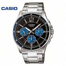 Unisex Casio Multi-Scene Quartz Watch, Silver Dial Stainless Steel Strap 50M WR Day Date Wristwatch For Work Swimming Daily Wear - one-size - View 9