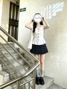 Women Sports Skirts & Skorts - White Short-sleeved Top and Skirt Two-piece Set [High Quality] - View 10