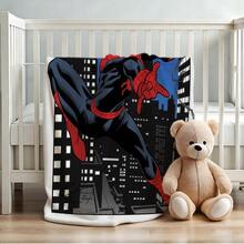 1pc S-Pider-Man Print Blanket,Retro Cartoon Style Throw Blanket,Cartoon Character Printed Blanket,All-Season Universal Nap Blanket,Character Home Decor Blanket,Modern Fashion Gift Suitable For Home Bedroom Bed Sofa Office Lunch Break Cover Picnic Blanket - Multicolor - View 4